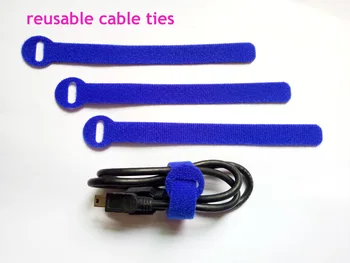 

96pcs 14*160mm blue Nylon Reusable Cable Ties with Eyelet Holes back to back cable tie strap thin hook cable organizer figment
