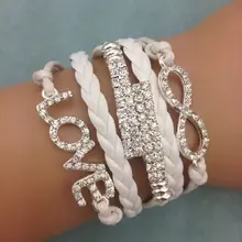 1 шт. бесконечно ручная работа браслет. металл очарование, воск шнур, кожаный браслет, модный драгоценный браслет 3669