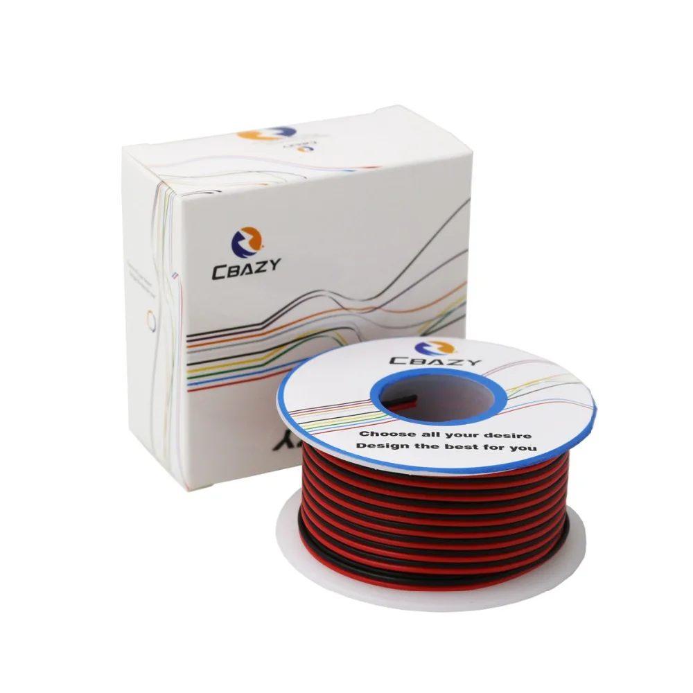 CBAZY 26AWG 2pin Красный Черный провод Hardwire 26ga Hook up провод кабель-удлинитель 2 провода 300 в 15 метров/49,2 фута