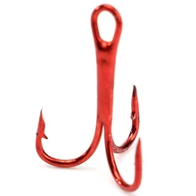 100Pcs/Set Red Fishhook Carbon Steel Treble Jig Hooks Fishing Hooks