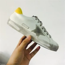 Cuero genuino de Las Mujeres Zapatos Casuales Estrella Coreana Mujeres de Cuero Envejecido Hacer Viejo Sucio Agrietado Zapatos Transpirable Vendimia