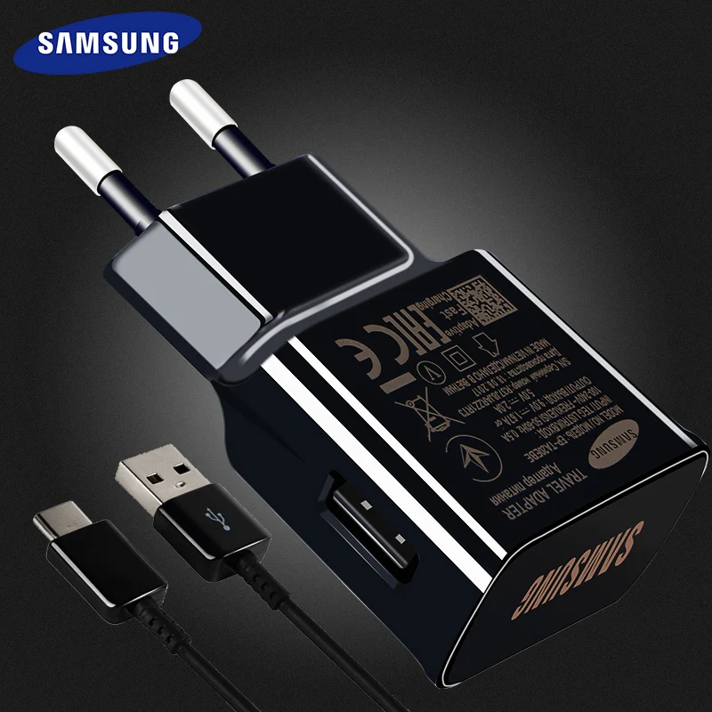 

Samsung S8 S9 plus Original Fast Charger 1.2m USB Type C Cable 15W 9V1.67A Wall Adapter EU/US/UK Note8 S 9 S 8 C5 C7 C9pro