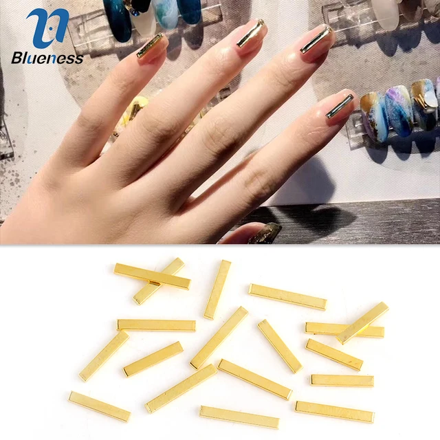 Blueness 20pcs Lot Gold Nail Art Decorations Plated Real Sticks Blueness 20pcs Lot Gold Nail Art Decorations Plated Real Sticks Design Nails Uv Gel
