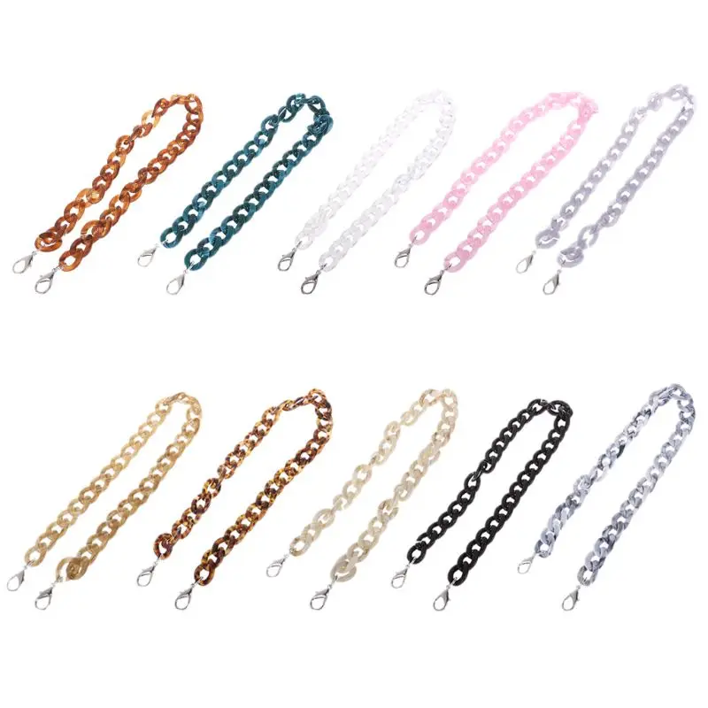 

THINKTHENDO 60-120cm Fashion Resin Chain Replacement Handle Shoulder Crossbody Handbag Bag Strap Coloful