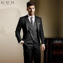 Два пуговицы боковой шов разрез отворот Жениха Лучший мужской костюм свадебное платье свадебный костюм(пиджак+ брюки+ галстук жилет