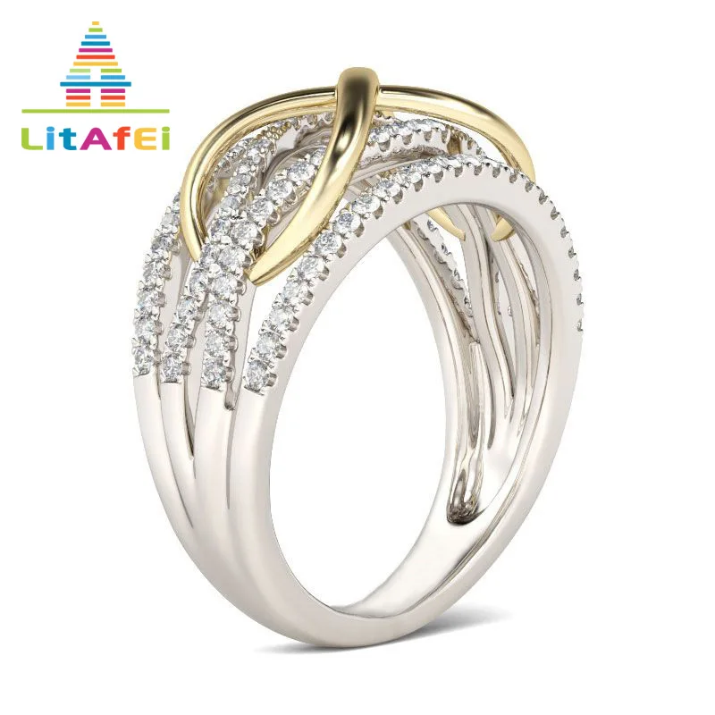 

Two Tone Color Bowknot Ring Simple Trenty Style Size 6/7/8/9/10 for Women Wedding Engagement Rings Jewelry Gift