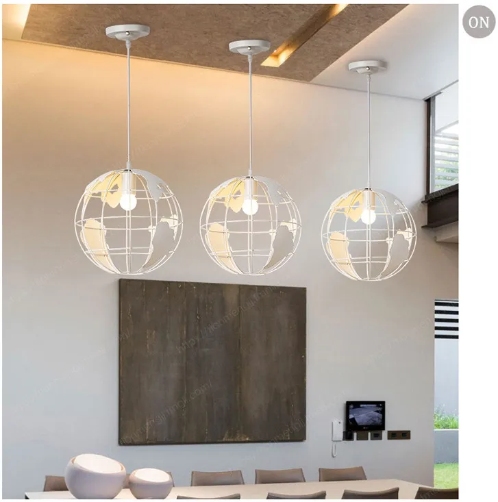 Креативное искусство Кафе бар ресторан светильник скандинавские Современные Простые земли одиночные подвесные лампы черный/белый