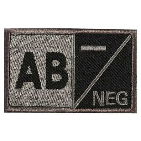 Военная эмблема Знак распознавания 3D вышивка Тактический Патч Дизайн крови тип A+ B+ AB+ O+ Положительный 8*5 см - Цвет: 7