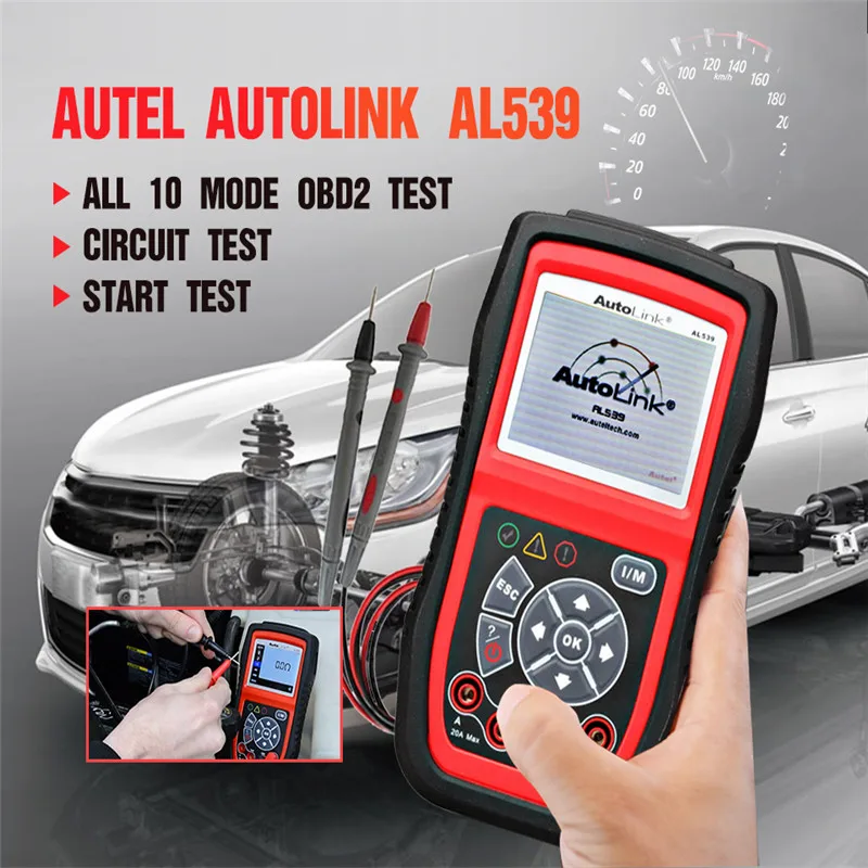 

Autel AutoLink AL539 OBD2 Car Code Reader Scanner Electrical Voltage Test Tool AVO Meter Auto Diagnostic Tool Battery Tester