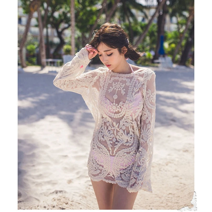 

Sexy Ladies Handmade Crochet Summer Beach Lace Cool Shirt Women Bohemian Blouse