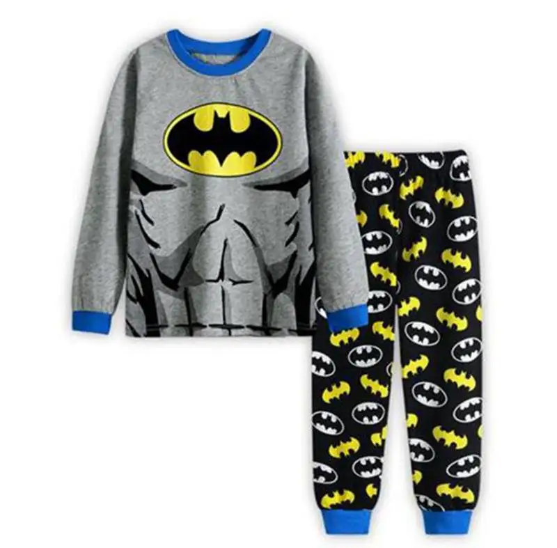 Новинка! Детская модная Пижама с рисунком Детская Хлопковая пижама с пингвином Пижама с Бэтменом для мальчиков и девочек ночная рубашка с драконом