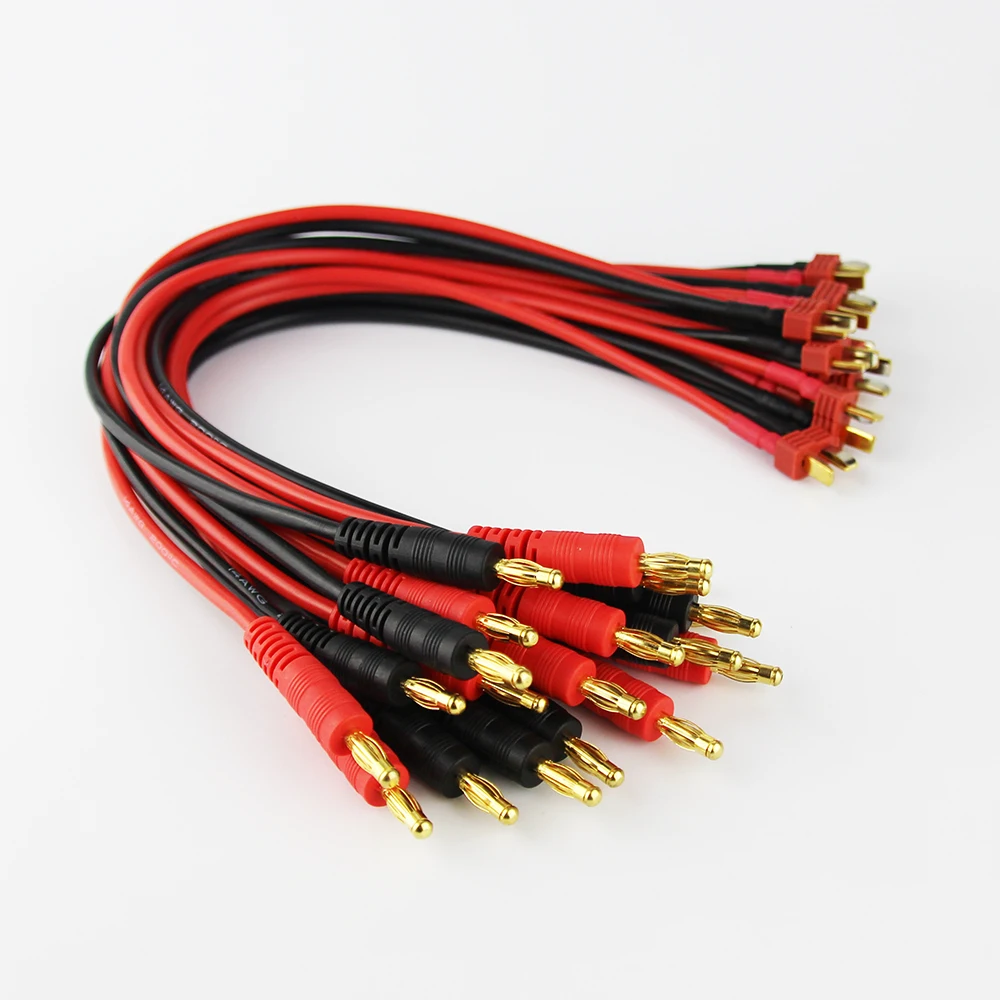 10 шт. зарядный кабель DEANS T штекер на 4 мм 14awg 30 см | Игрушки и хобби