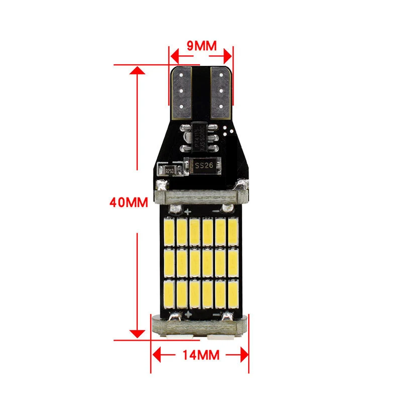10 шт. супер яркий светодиодный светильник Canbus T16 W16W 921 T15 светодиодный светильник белого янтарного красного цвета без ошибок для резервного копирования лампа заднего хода 6000k DC12V-24V