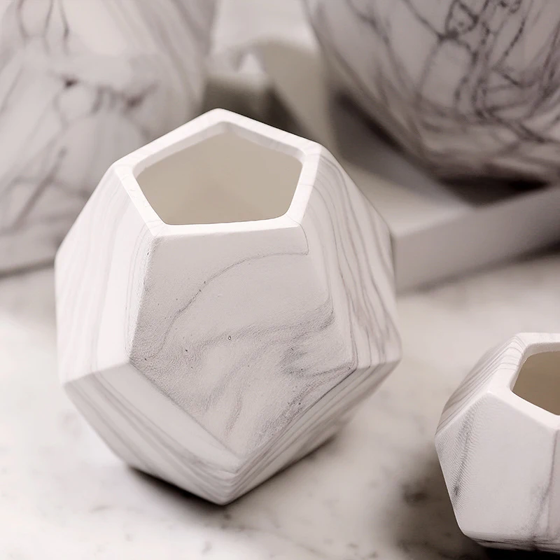 Современный простой мраморный цветочный горшок для помещений ...