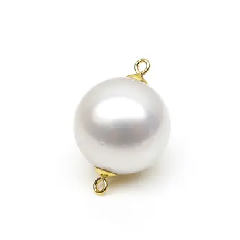 

Free Shipping 13.8MM Round Real South Sea Cultured White Pearl Pendant 18K Solid Yellow Gold