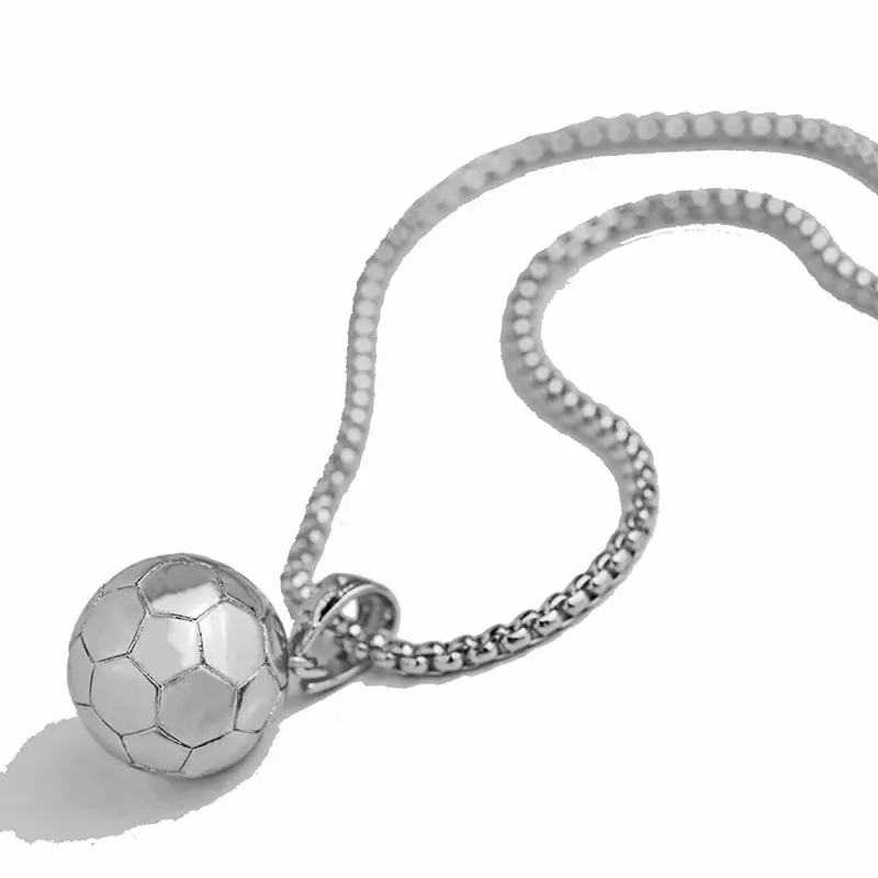3D футбол ожерелье футбол мяч спорт кулон Золотая змея из нержавеющей стали цепь ожерелье мужские спортивные ювелирные украшения для спорта 23in