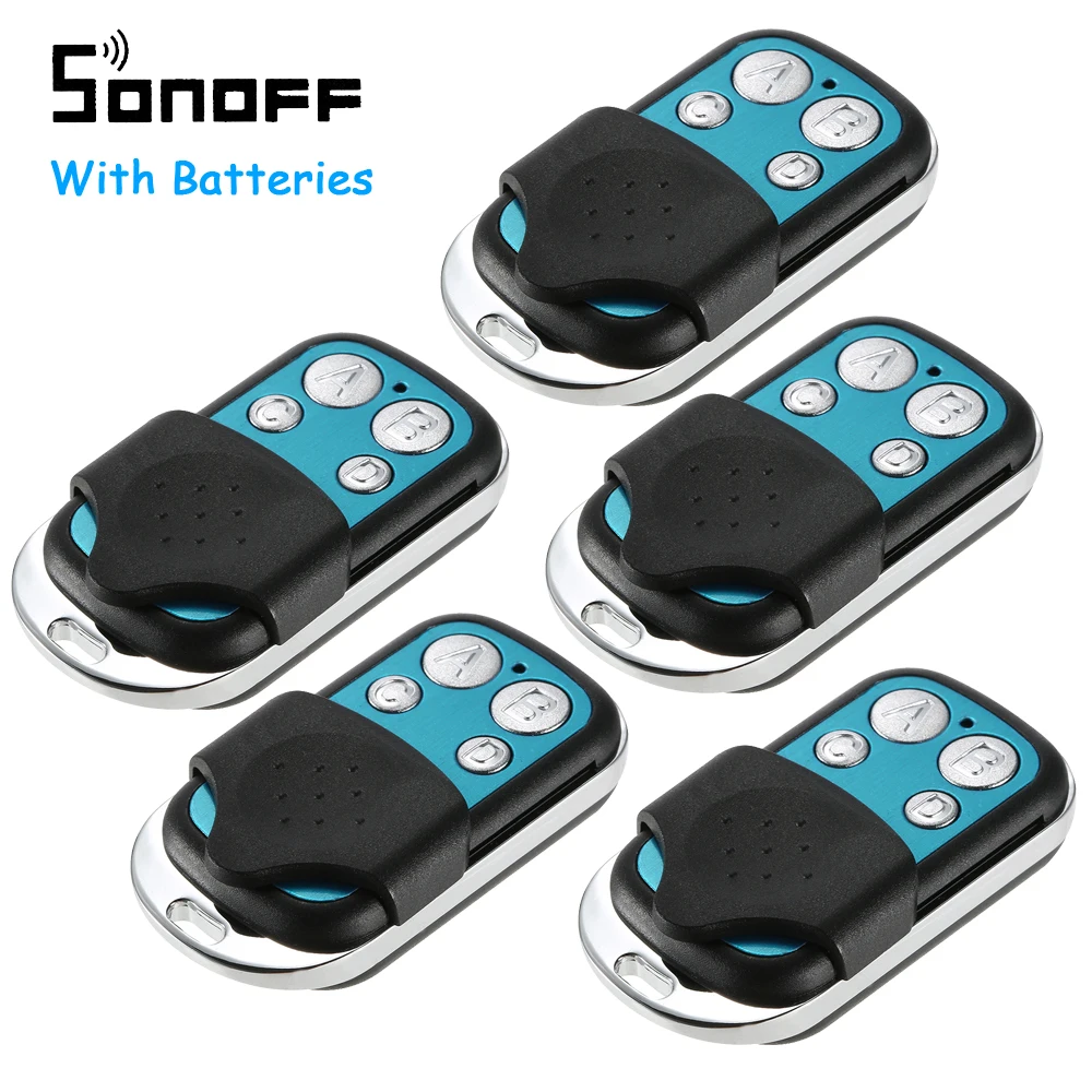 

5PCS Sonoff RF Controller 4 Button RF Remote Controller Wall Light Remote Switch for 433Mhz Controlled Device Key Fob Controller