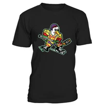 EALER Высокое качество Дешевые Анахайм ледяные хоккейные болельщики мужские футболки с принтом мультфильм утки логотип хлопок