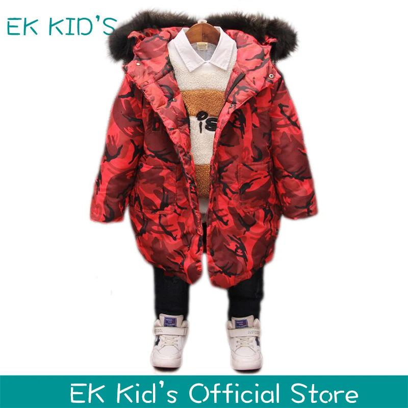 

2017 New arrival fashion korean winter down coat winter jacket for boys thick camouflage coat cotton coat Wholesale