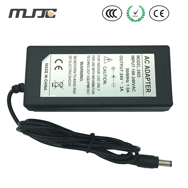 

MJJC 1PC 72W 24V 3A 100-240VAC desktop black non waterproof power suply power for LED lighting