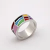 Big Promotion 12 Styles Silver Plated Rainbow Colorful Enamel Jewelry Rings ► Photo 3/6