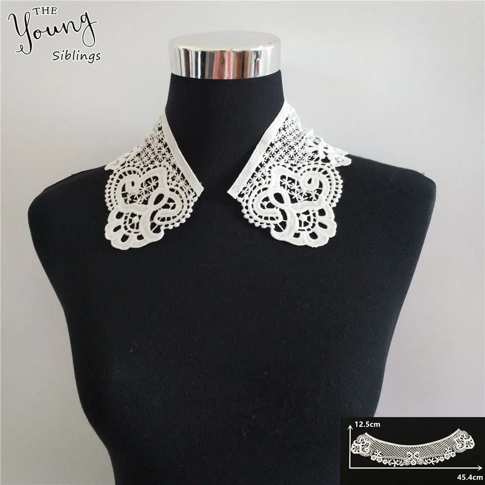 

New arrive Fine Hollow out Lace Collar Fabric Trim Applique Embroidery DIY Neckline Clothing Decorate Accessories Scrapbooking