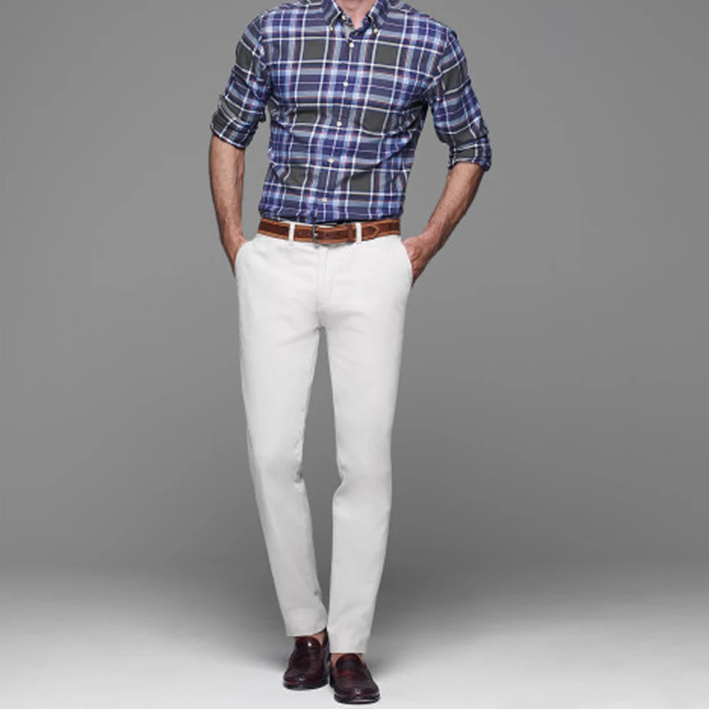 Men Pants Custom Mens Chinos Tailored Chino Pants Dark Brown Khaki Slim Fit Streetwear Men Chinos Trousers Chino Pantalon Hombre