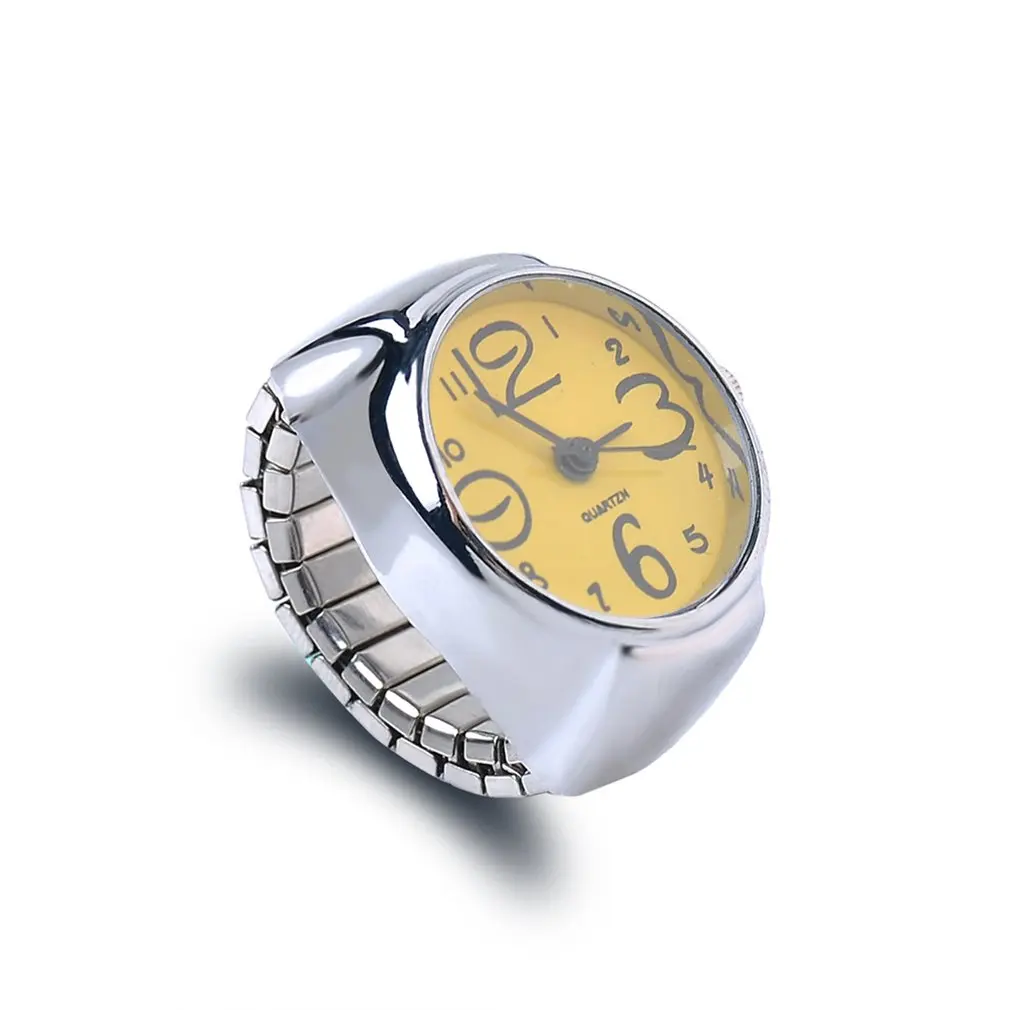 

Creative Fashion Finger Ring Watch Top Brand Round Dial Casual Quartz Watch Rings Couple Gift for Men Women