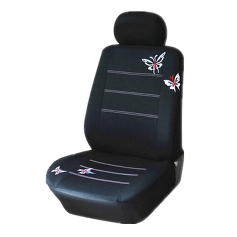 Универсальные чехлы для сидений автомобиля с бабочками и вышивкой, аксессуары для салона isuzu bmw civic land rover kia - Название цвета: 2pcs per set