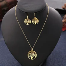 Amerykański i europejski circular hollow out, które chcą drzewo mądrość drzewo wisiorek plated srebrny kolczyk(China)