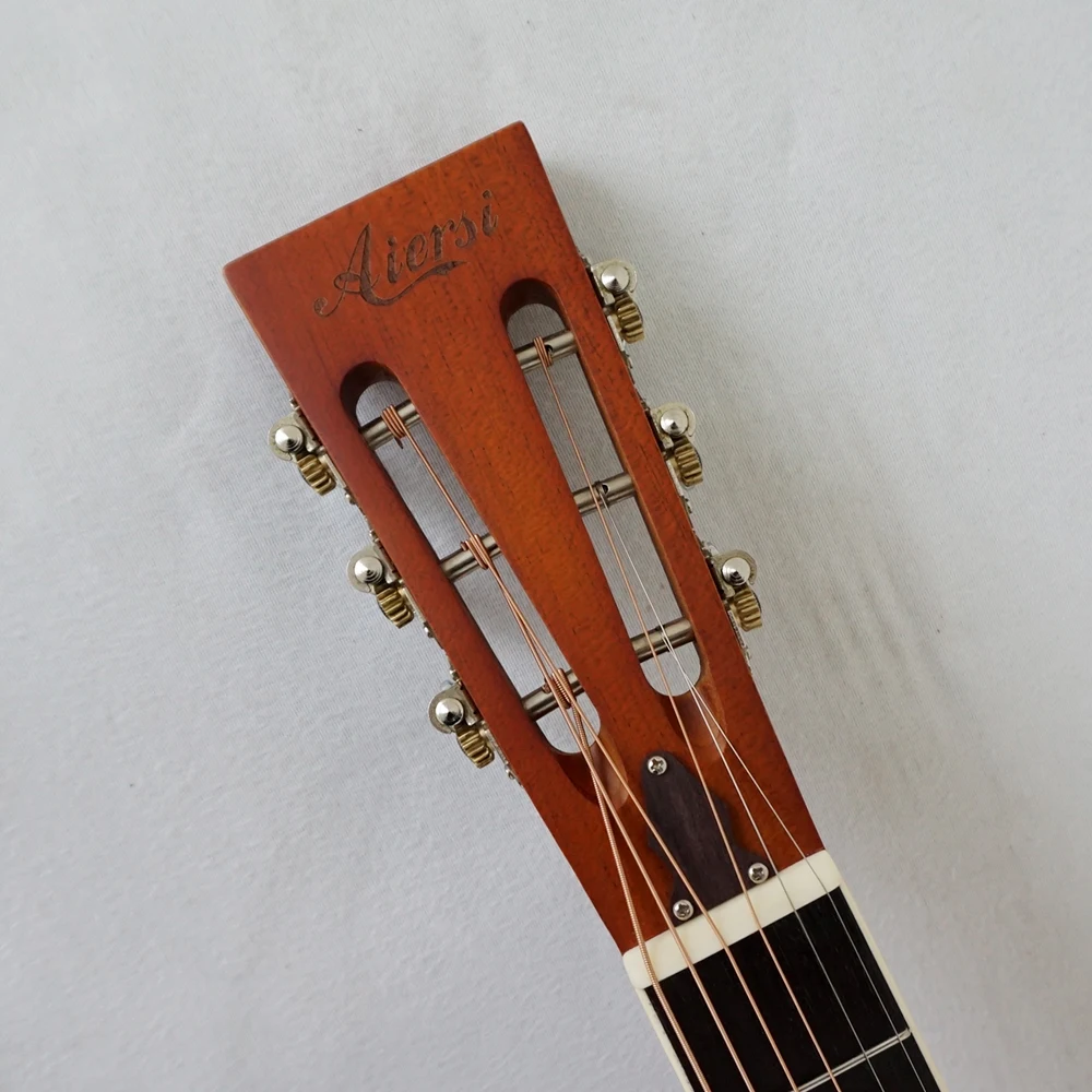 Aiersi брендовая Глянцевая хромированная латунь металлическое тело электрическая триолианская резонаторная гитара A49-EBC