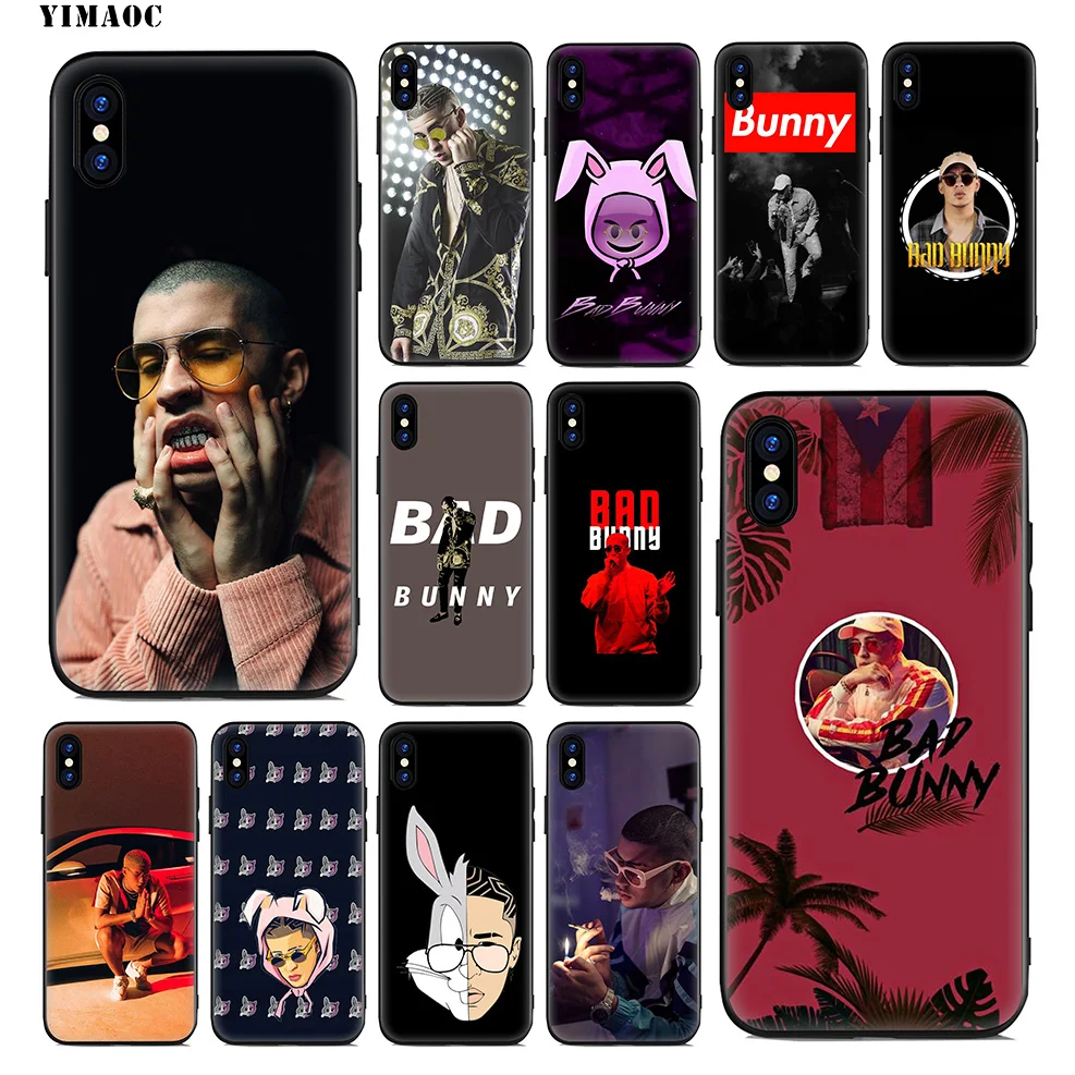 Мягкий силиконовый чехол YIMAOC Bad Bunny для iPhone 11 Pro Xr Xs Max X или 10 8 7 6 6S Plus 5 5S SE |