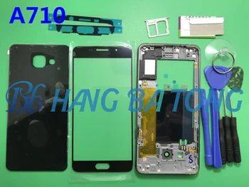 

Original Full Housing Case Middle Frame+Rubber Seal Back Cover+Glass Lens+SIM card For Samsung A7 A710 2016 Replacement Parts