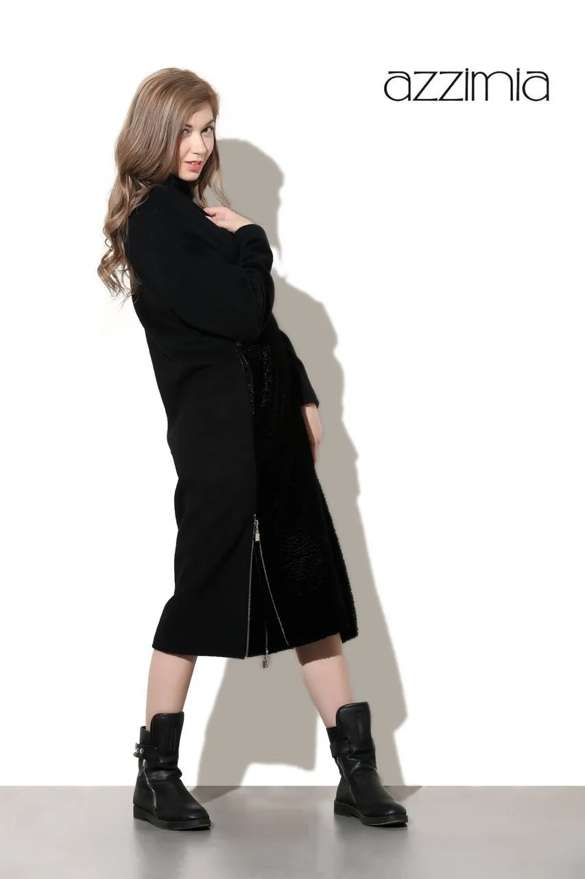 Tazzimia/модное осенне-зимнее длинное шерстяное пальто осеннее платье Черное длинное пальто в стиле ретро с v-образным воротником теплая верхняя одежда, новинка года