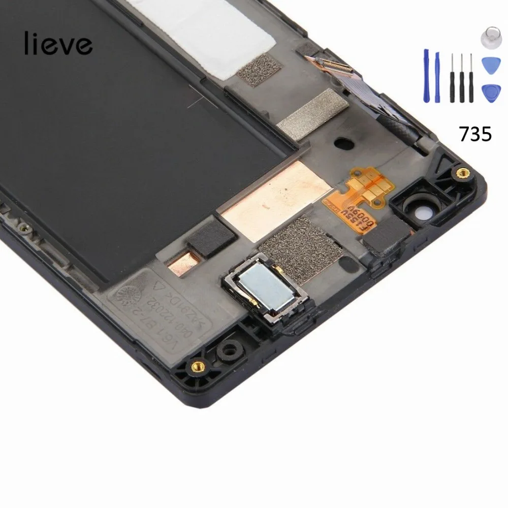 

LCD Screen and Digitizer Full Assembly with Frame for Nokia Lumia 735 with Free Shipping