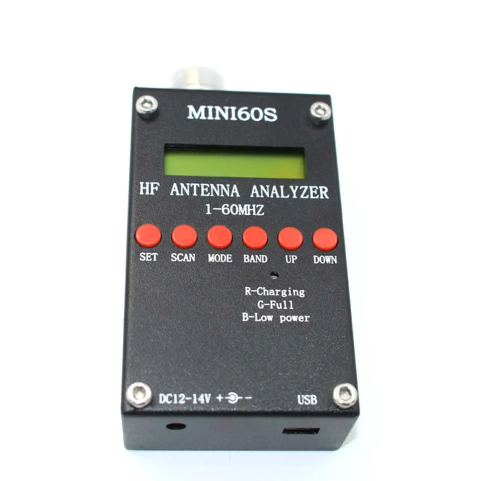 Lusya Mini60s КСВ метр bluetooth HF ANT КСВ антенный анализатор SARK-100 1-60 МГц для радио USB Precison DC12-24V C4-006