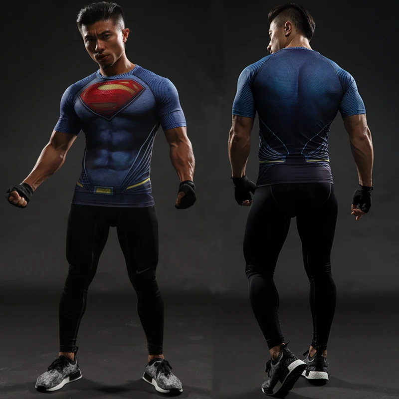 

Batman VS Superman T Shirt Tee 3D Printed T-shirts Men Short Raglan sleeve Fitness Cosplay Costume Slim Fit Compression Top Male