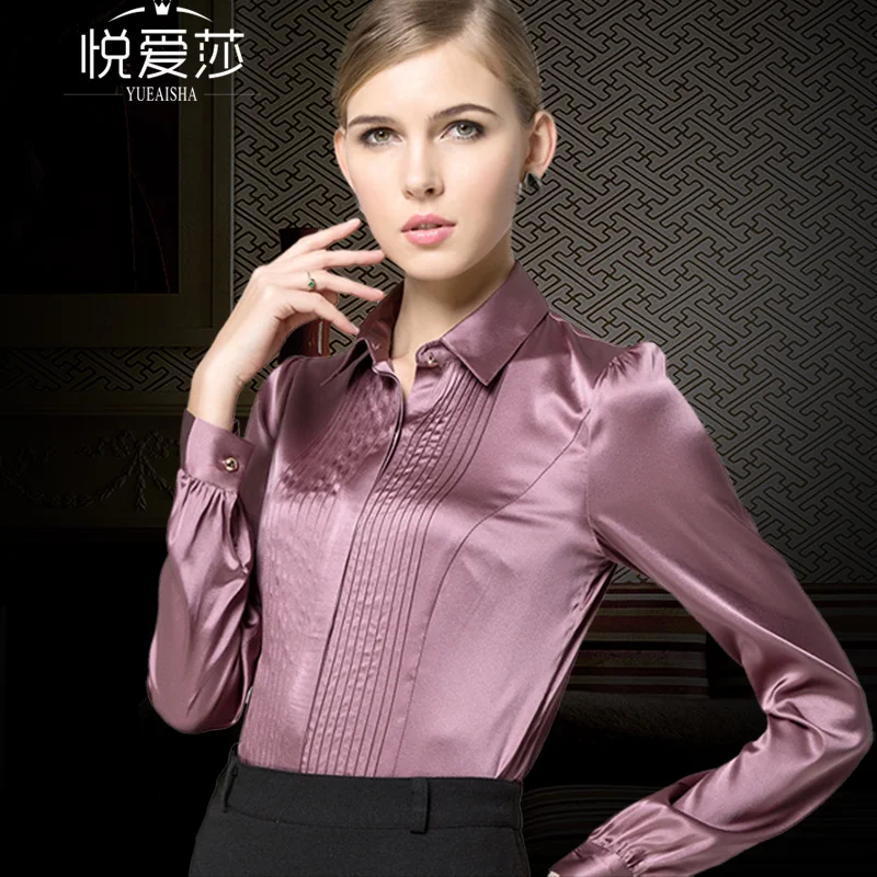 Buy silk shirts blouses women's long sleeve