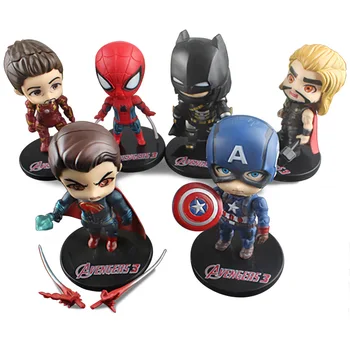 

6PCS Marvel Avengers Toys Infinity War Thanos Captain America Spiderman Iron Man Batman Thor Action Figure Toys Dolls For Kids