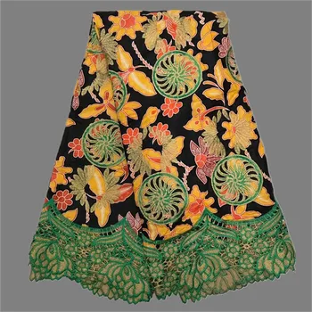 

Most fashion African cotton embroidery wax fabric with guipure lace WLF188 (6yards/lot)