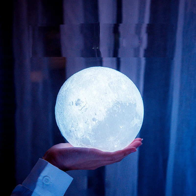

Recharageable 3D Print Moon Lamp 3D Lunar Lamp Night Lights Creative Gift For Girlfriend Bedroom Indoor Luminarias Decoration