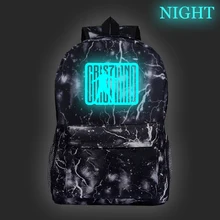 Криштиано Роналдо CR7 светящийся школьный рюкзак модный светящийся в темноте рюкзак для ноутбука подростков CR7 рюкзаки для детей подростков