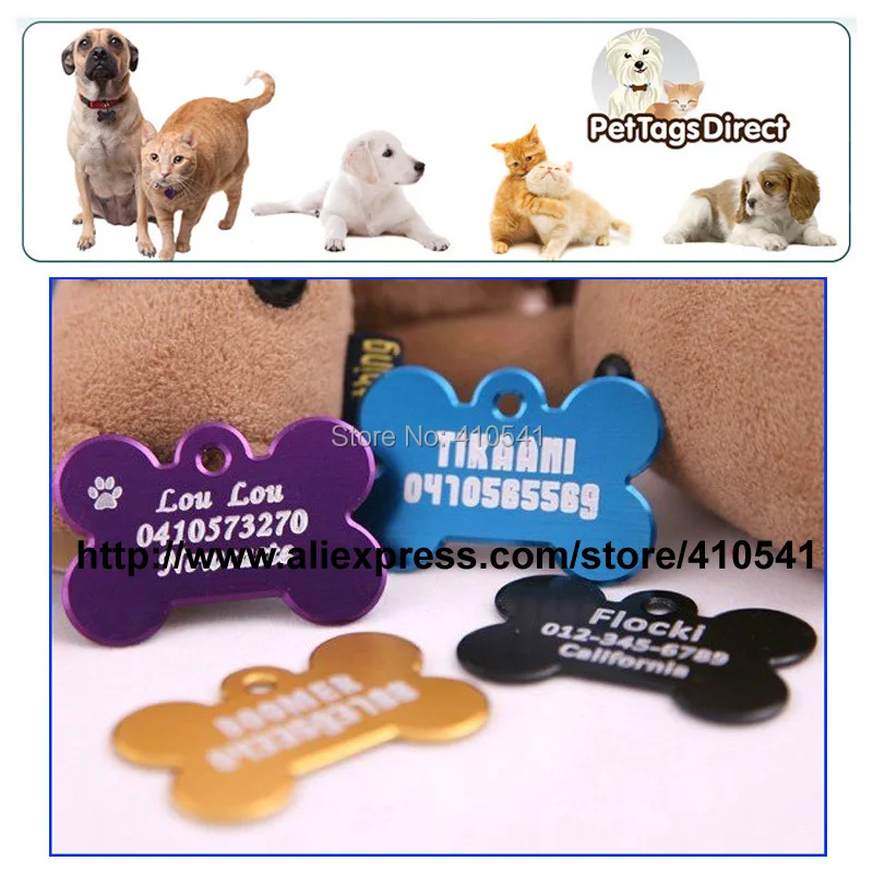 New Arrival Free Shipping Pet Tag 50mm*34mm 100 pcs/lot Aluminum Alloy