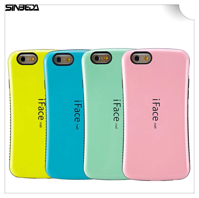 

Sinbeda New iFace Gel For iphone 7 8 Plus Case Shockproof Soft TPU Silicone Back Cover Hybrid TPU PC For iphone 6 6s Plus Case