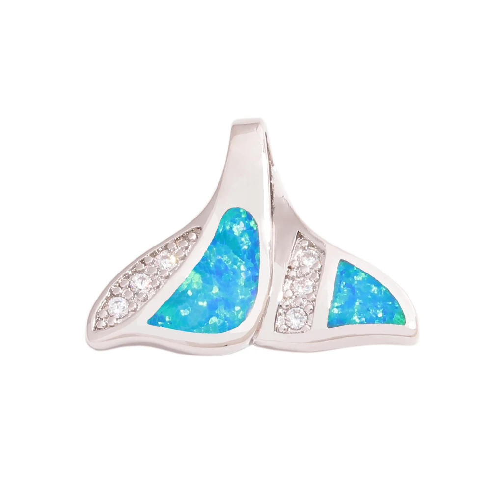 

CiNily Created Blue Fire Opal Zircon Silver Plated Wholesalel Fashion for Women Jewelry Pendant 17mm OD7015