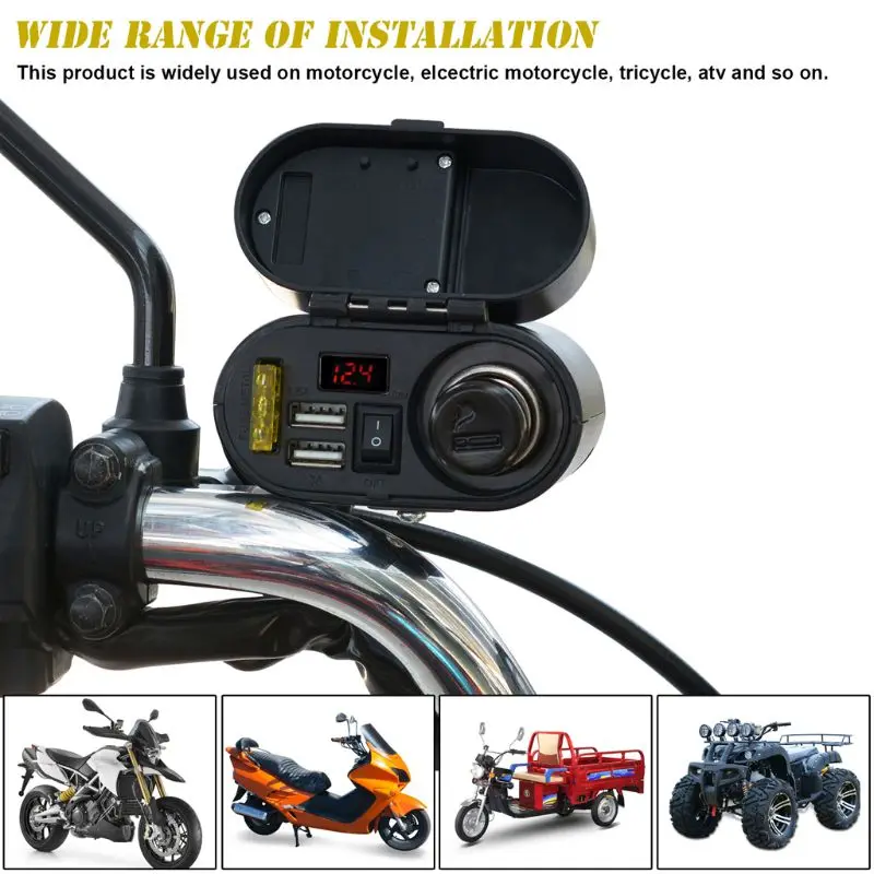 

Multi-function Cigarette Lighter Charger Waterproof USB Power Adapter Socket
