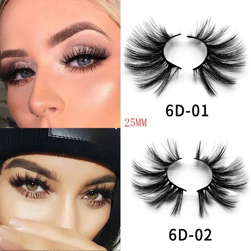 

3D Mink Lashes 25mm Natural Mink False Eyelashes Volume Lashes For Eyelash Extension Fake Eyelashes Eye Wispy Artificial Lashes