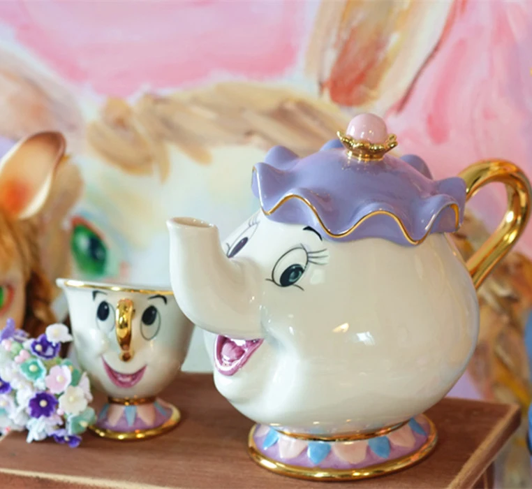 Мультфильм красота и чудовище чайный сервиз Mrs Potts чип кофе горшок, кружка, чашка милый Рождественский подарок на день рождения Прямая поставка