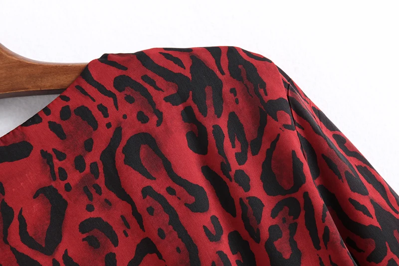 SheMujerSky сексуальные леопардовые тела дамы глубокий v-образным вырезом боди красный с длинным рукавом сплайсированные короткие комбинезоны