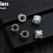 Uglyless Подлинная S 925 стерлингового серебра тайские шарики фурнитура для бусин ювелирные изделия DIY этнические бусины ручной работы винтажные результаты